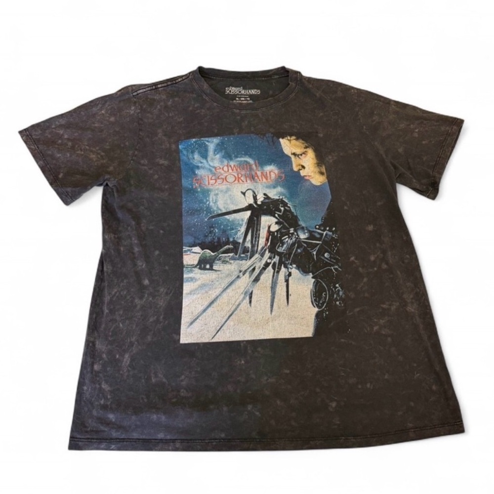 Edward Scissorhands I Am Not Complete Dual Sided Movie Poster Acid Wash Shirt XL